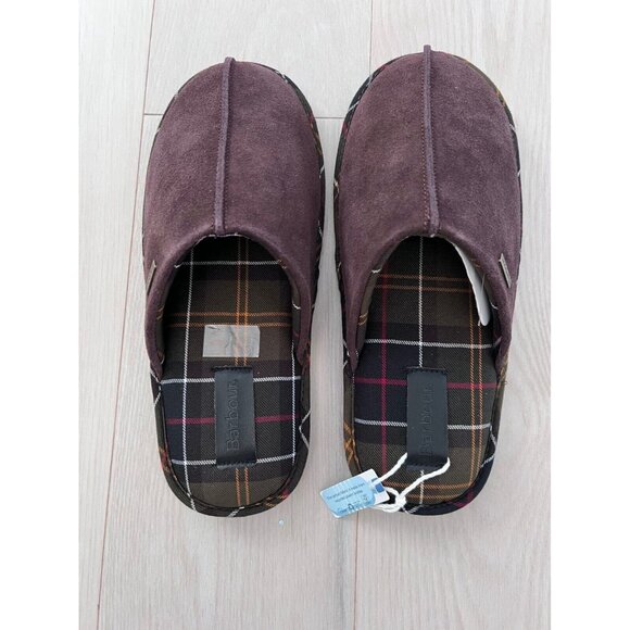 Barbour Luxury Brown Tartan Foley Suede Indoor Slippers ( 9 ) main image 4
